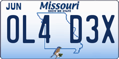 MO license plate OL4D3X