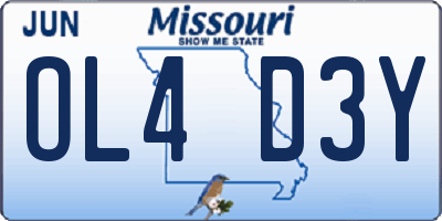 MO license plate OL4D3Y