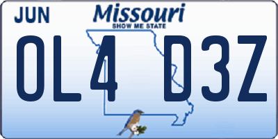 MO license plate OL4D3Z