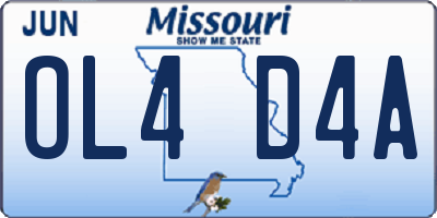 MO license plate OL4D4A