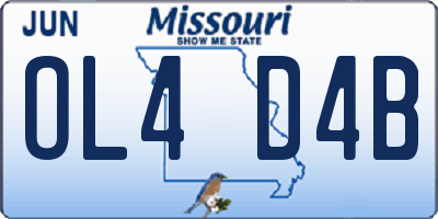 MO license plate OL4D4B