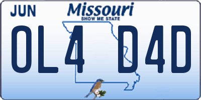 MO license plate OL4D4D