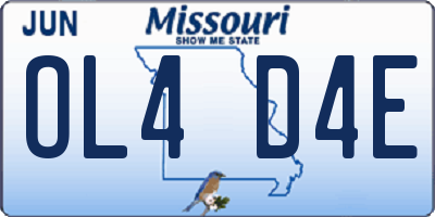 MO license plate OL4D4E