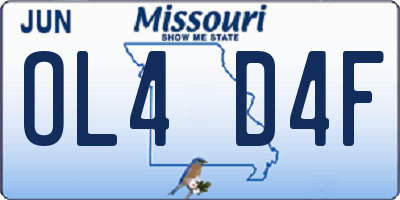 MO license plate OL4D4F