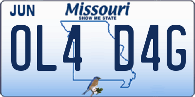 MO license plate OL4D4G