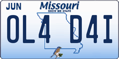 MO license plate OL4D4I