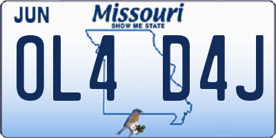 MO license plate OL4D4J
