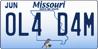 MO license plate OL4D4M