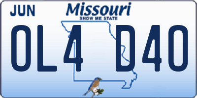 MO license plate OL4D4O