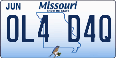 MO license plate OL4D4Q