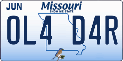 MO license plate OL4D4R
