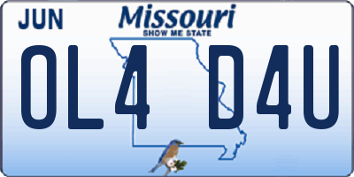 MO license plate OL4D4U