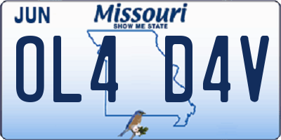 MO license plate OL4D4V