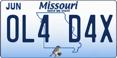 MO license plate OL4D4X