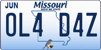 MO license plate OL4D4Z