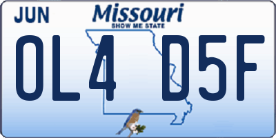 MO license plate OL4D5F