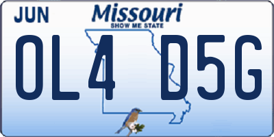 MO license plate OL4D5G