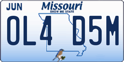 MO license plate OL4D5M