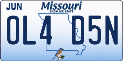 MO license plate OL4D5N