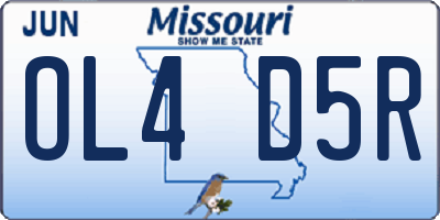 MO license plate OL4D5R