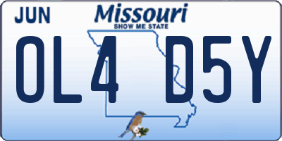 MO license plate OL4D5Y