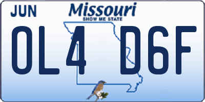 MO license plate OL4D6F