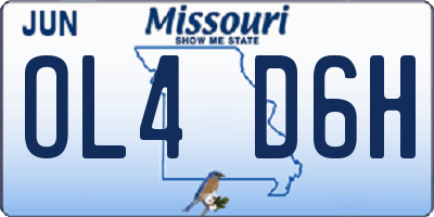 MO license plate OL4D6H