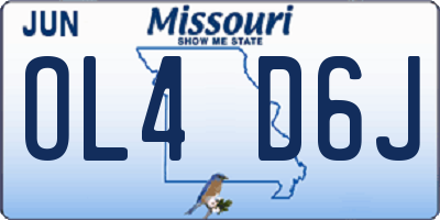 MO license plate OL4D6J