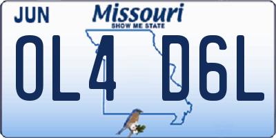 MO license plate OL4D6L