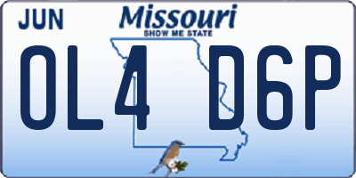 MO license plate OL4D6P