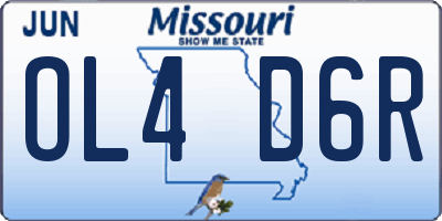 MO license plate OL4D6R