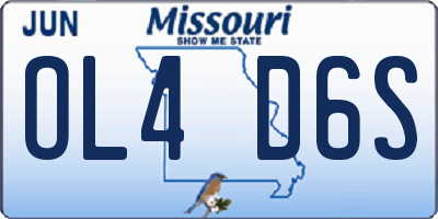 MO license plate OL4D6S