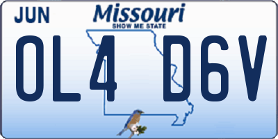 MO license plate OL4D6V