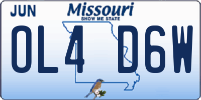 MO license plate OL4D6W