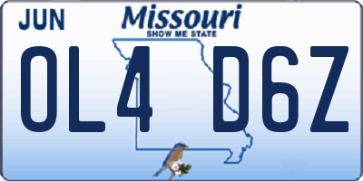 MO license plate OL4D6Z