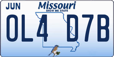 MO license plate OL4D7B