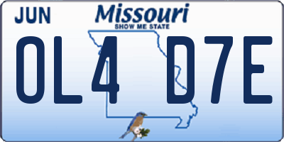 MO license plate OL4D7E