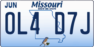 MO license plate OL4D7J