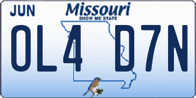 MO license plate OL4D7N