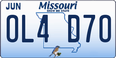 MO license plate OL4D7O