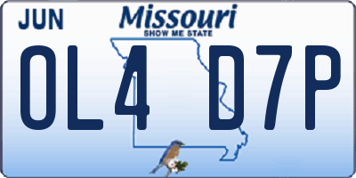 MO license plate OL4D7P