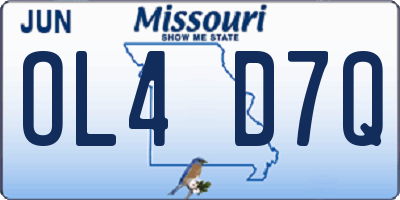 MO license plate OL4D7Q