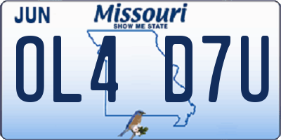 MO license plate OL4D7U