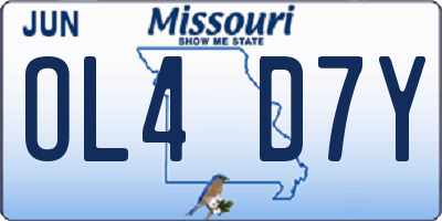 MO license plate OL4D7Y