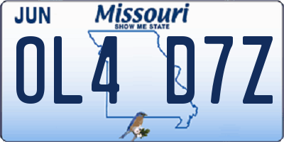 MO license plate OL4D7Z