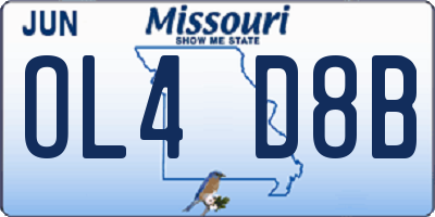 MO license plate OL4D8B
