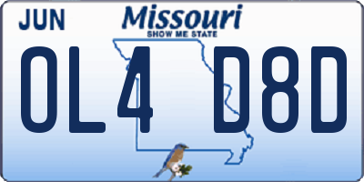 MO license plate OL4D8D