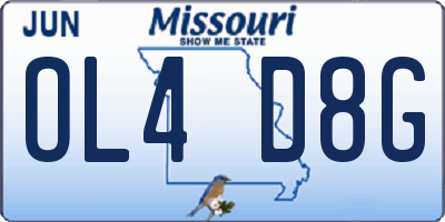 MO license plate OL4D8G