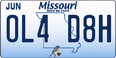 MO license plate OL4D8H