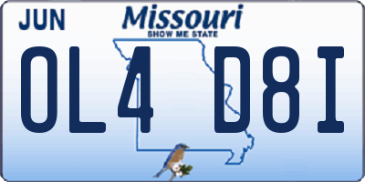 MO license plate OL4D8I
